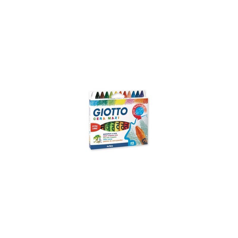 Pastelli a cera Giotto Maxi in conf. da 12 colori assortiti F291200