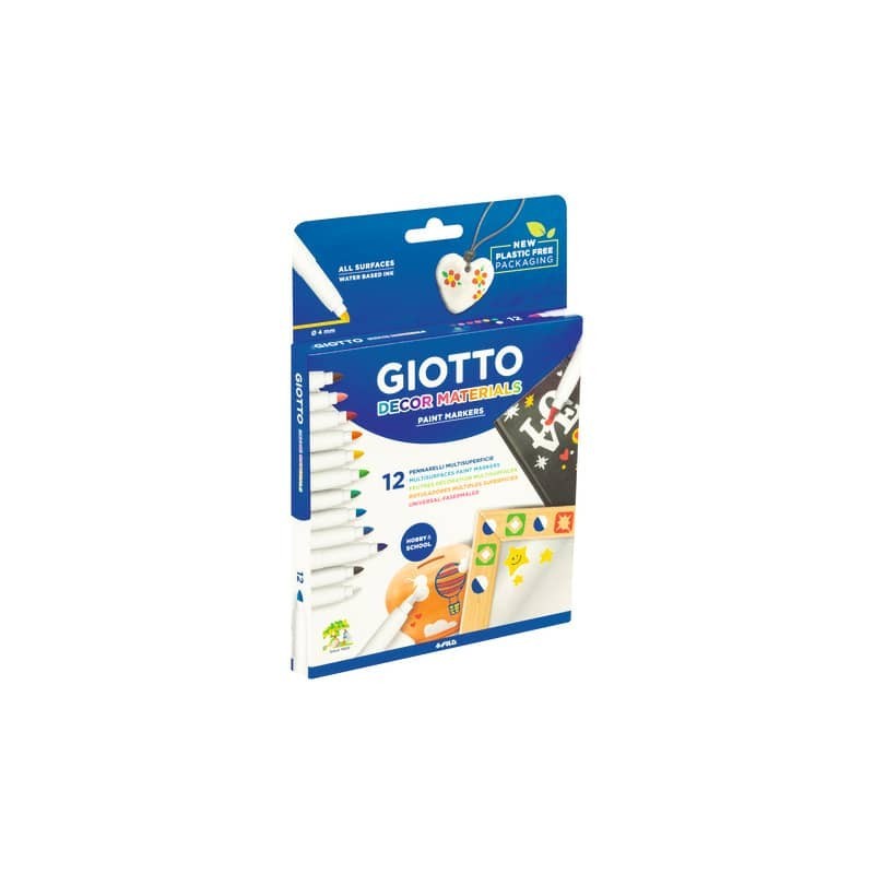Pennarelli Giotto Decor Materials in conf. da 12 colori assortiti F45340000