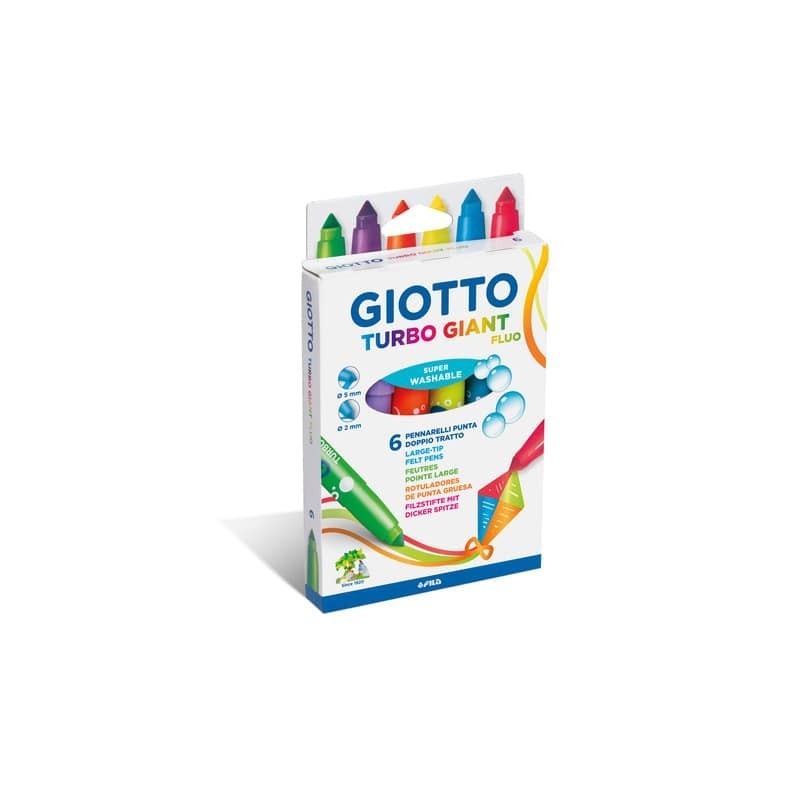 Pennarelli Giotto Turbo Giant in conf. 6 colori Fluo assortiti F433000