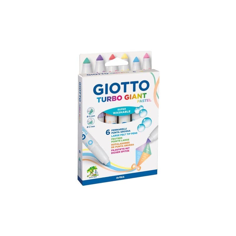 Pennarelli Giotto Turbo Giant in conf. 6 colori Pastel assortiti F431000
