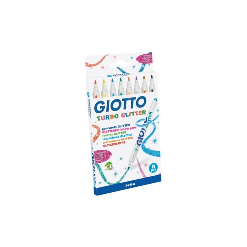 Pennarelli Giotto Turbo Glitter in conf. da 8 colori assortiti F425800