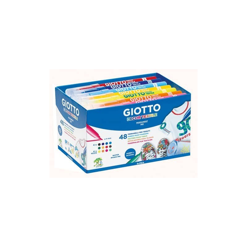 Pennarelli per tessuti Giotto Decor Textile in conf. da 48 colori assortiti F494700