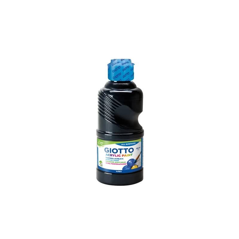Tempera acrilica Giotto in flacone da 250 ml nero - F53402400