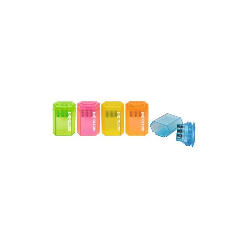 Temperamatite 3 in 1 Giotto colori assortiti - 3 fori - colori assortiti - F232100 (Conf.30)