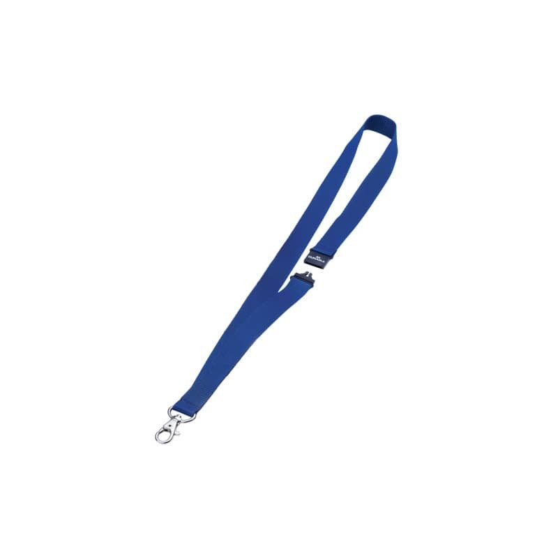Cordoncino per portabadge DURABLE tessuto blu scuro 20mm x 44cm conf. 10 - 813707