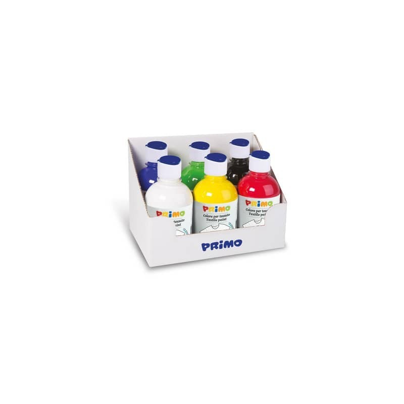 Colore per tessuto Primo in bottiglia con tappo dosatore 300 ml - conf. da 6 colori assortiti - 411TX6ASS
