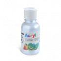 Colore acrilico Primo in bottiglia PET con tappo dosatore 125 ml - 910 argento - 402TA125910