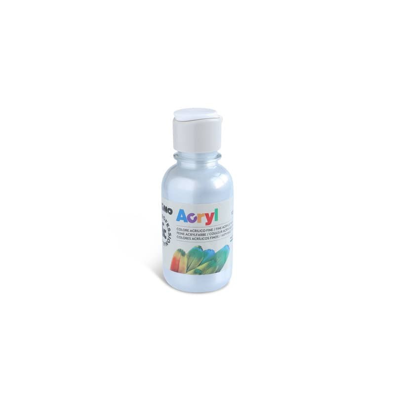 Colore acrilico Primo in bottiglia PET con tappo dosatore 125 ml - 910 argento - 402TA125910