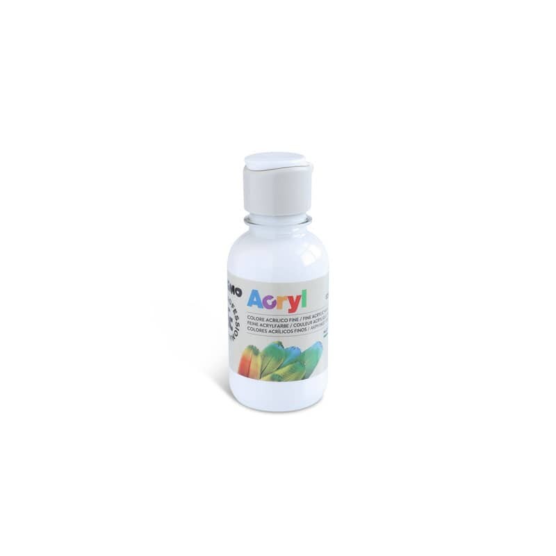 Colore acrilico Primo in bottiglia PET con tappo dosatore 125 ml - 100 bianco - 402TA125100