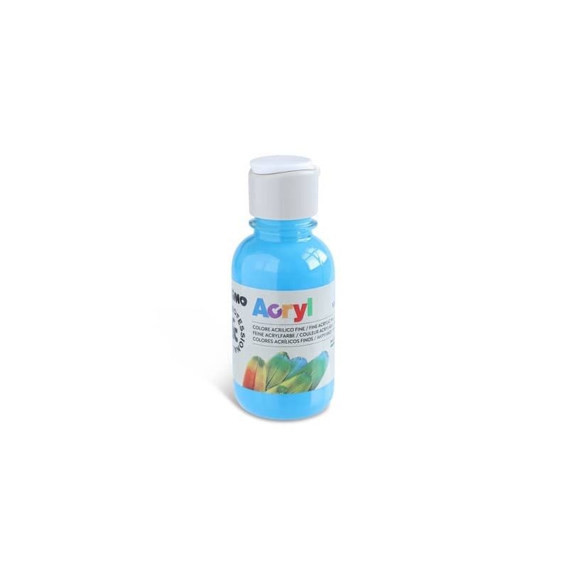 Colore acrilico Primo in bottiglia PET con tappo dosatore 125 ml - 501 ciano 402TA125501