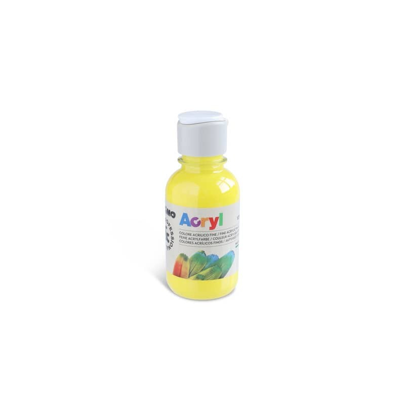 Colore acrilico Primo in bottiglia PET con tappo dosatore 125 ml - 201 giallo - 402TA125201