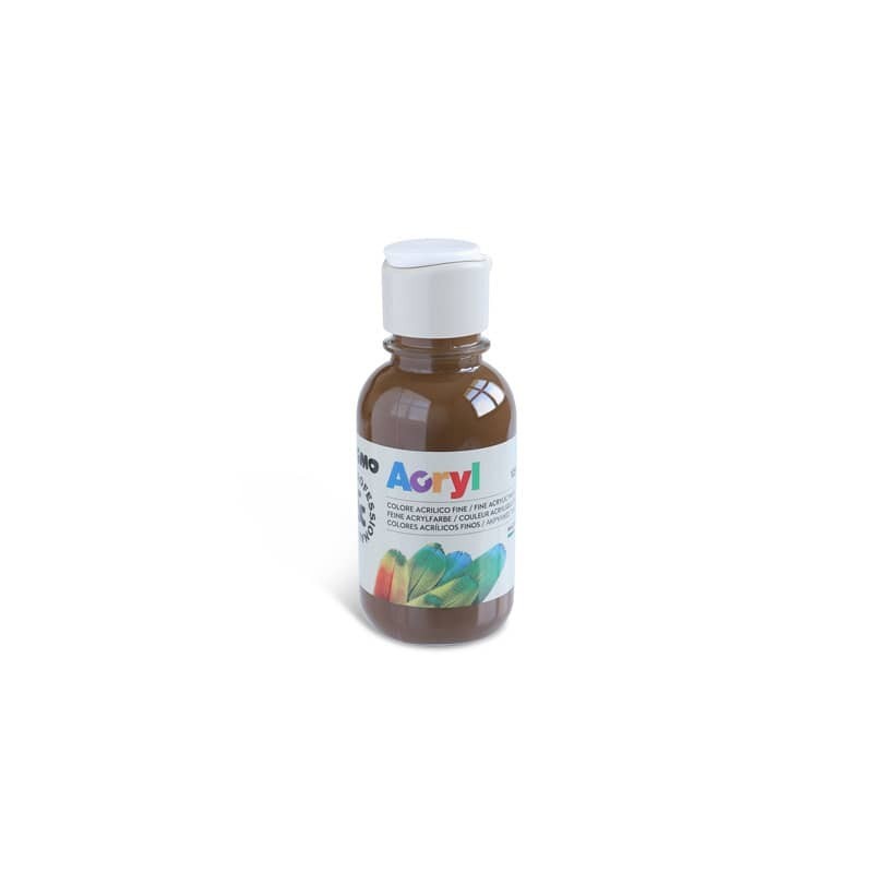 Colore acrilico Primo in bottiglia PET con tappo dosatore 125 ml - 745 ombra naturale - 402TA125745