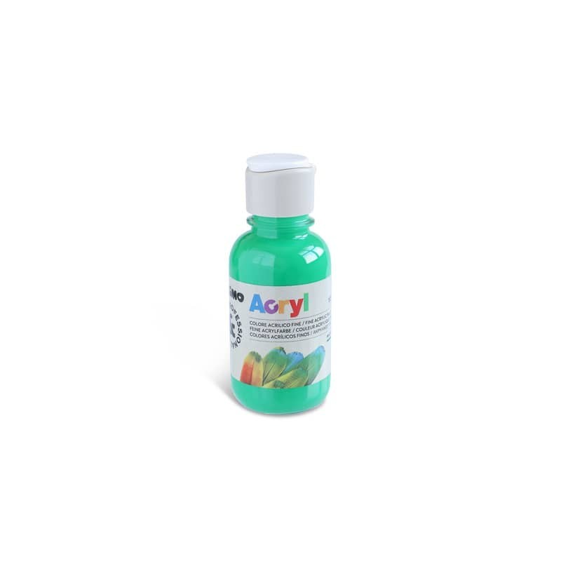 Colore acrilico Primo in bottiglia PET con tappo dosatore 125 ml - 610 verde brillante - 402TA125610