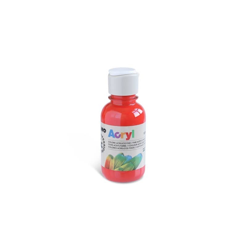 Colore acrilico Primo in bottiglia PET con tappo dosatore 125 ml - 300 rosso vermiglio - 402TA125300
