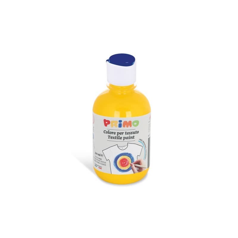 Colore acrilico per tessuto Primo in bottiglia PET con tappo dosatore 300 ml - 201 giallo primario - 411TX300201