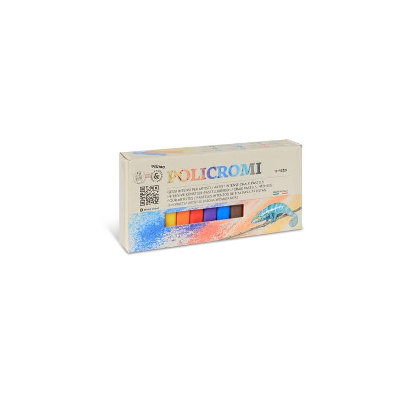 Gessi policromi per artisti Primo in conf. da 12 colori assortiti - 020GC12I