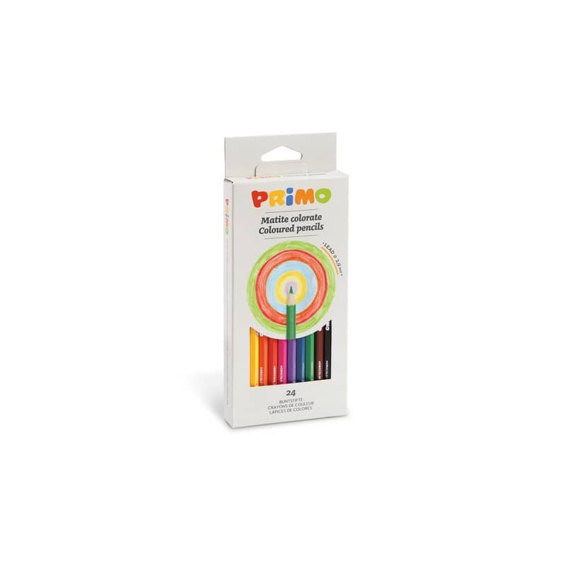 Matite colorate esagonali Primo laccate - Ø 2,9 mm in conf. da 24 colori assortiti - 504MAT24E