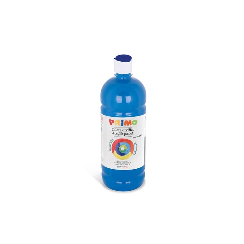 Colore acrilico Primo in bottiglia con tappo dosatore 1000 ml - 501 ciano 404TA1000501
