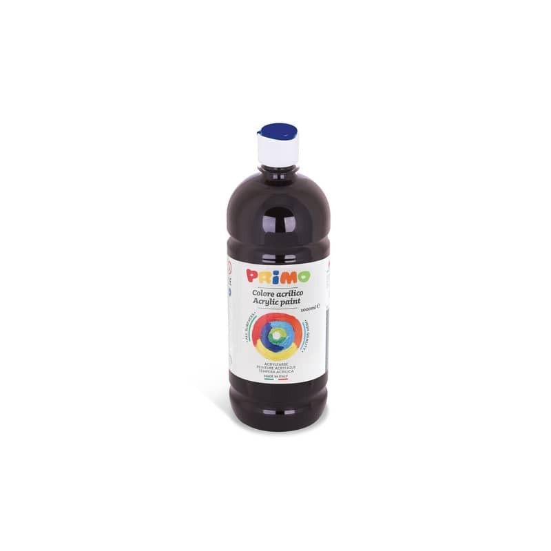 Colore acrilico Primo in bottiglia con tappo dosatore 1000 ml - 800 nero 404TA1000800