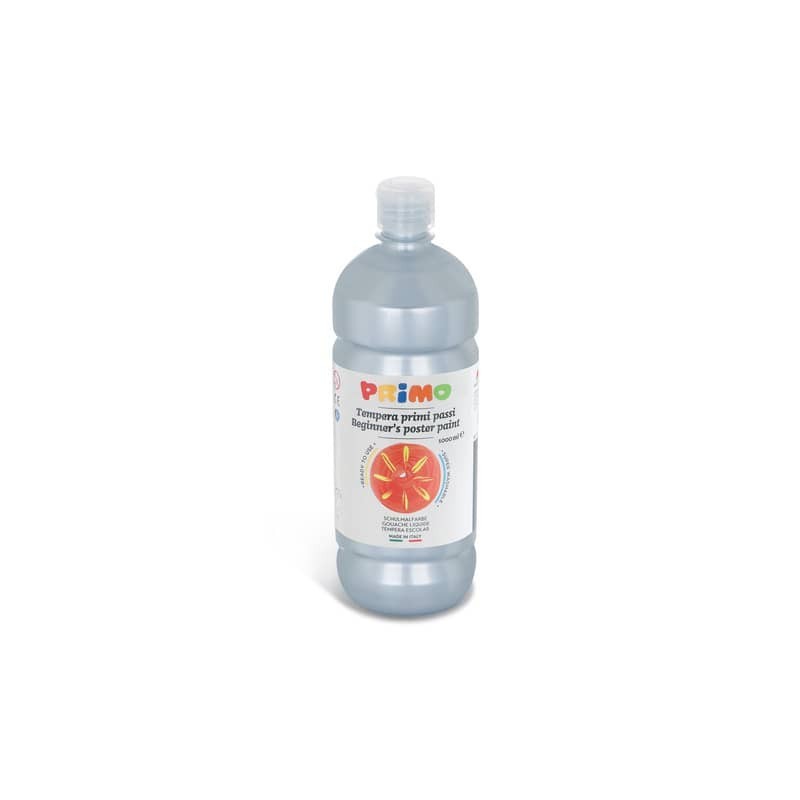 Tempera brillante in bottiglia in PET Primo Primi Passi 1000 ml argento 204BR1000910