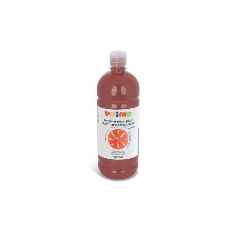 Tempera brillante in bottiglia in PET Primo Primi Passi 1000 ml terra di Siena bruciata - 204BR1000730
