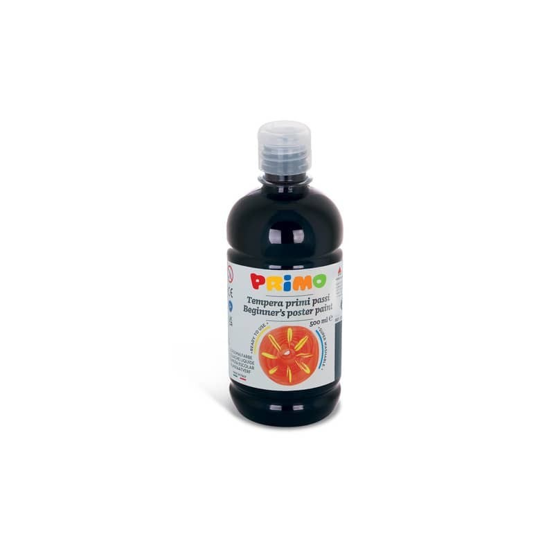 Tempera brillante in bottiglia in PET Primo Primi Passi 500 ml nero 202BR500800