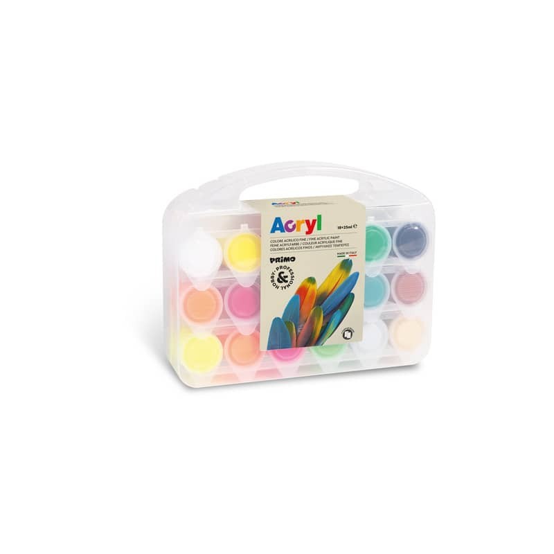 Valigetta colori acrilici Hobby Primo in conf. da 18 colori assortiti + accessori 416TB18ASP