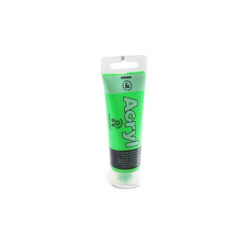 Colore acrilico Primo in bottiglia PET con tappo dosatore 75 ml - 610 verde fluo - 420TAF75610