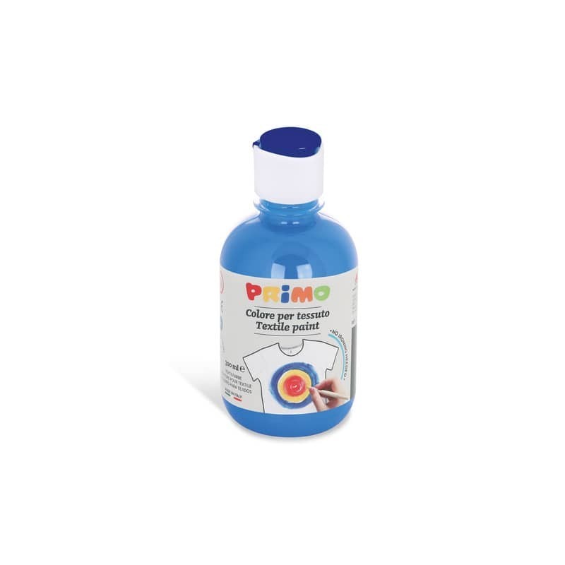 Colore per tessuto in bottiglia Primo con tappo dosatore 300 ml - 501 ciano - 411TX300501
