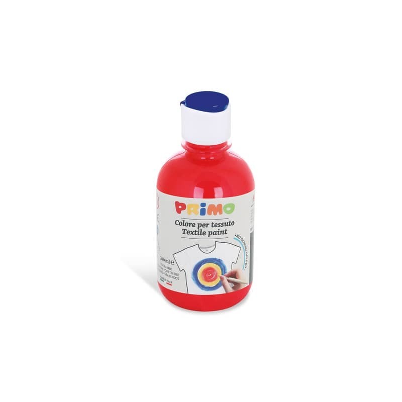 Colore per tessuto in bottiglia Primo con tappo dosatore 300 ml - 300 vermiglione - 411TX300300