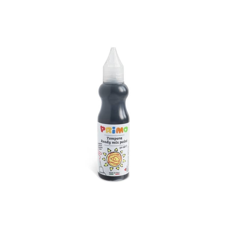 Tempera brillante Primo in bottiglia con becuccio 50 ml nero 2001BR50800