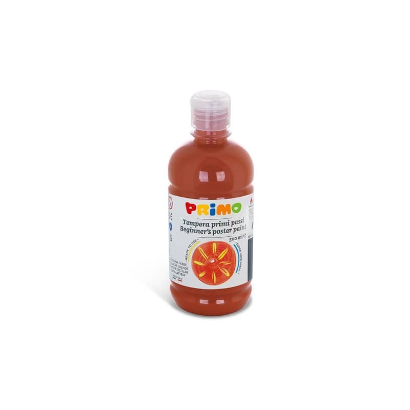 Tempera brillante in bottiglia in PET Primo Primi Passi 500 ml terra di Siena bruciata - 202BR500730