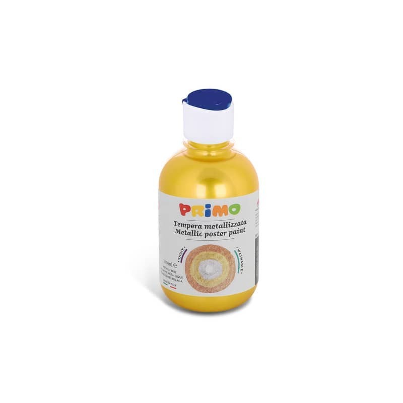 Tempera pronta metallizzata Primo con tappo misuratore 300 ml giallo 233TM300210