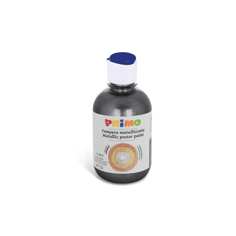 Tempera pronta metallizzata Primo con tappo misuratore 300 ml nero 233TM300800