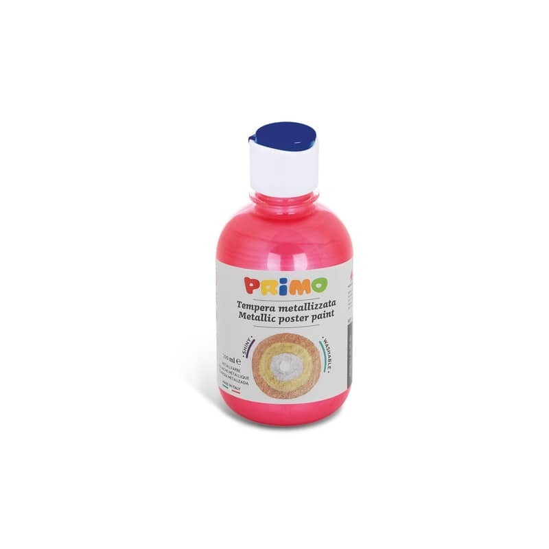 Tempera pronta metallizzata Primo con tappo misuratore 300 ml rosso vermiglio 233TM300300