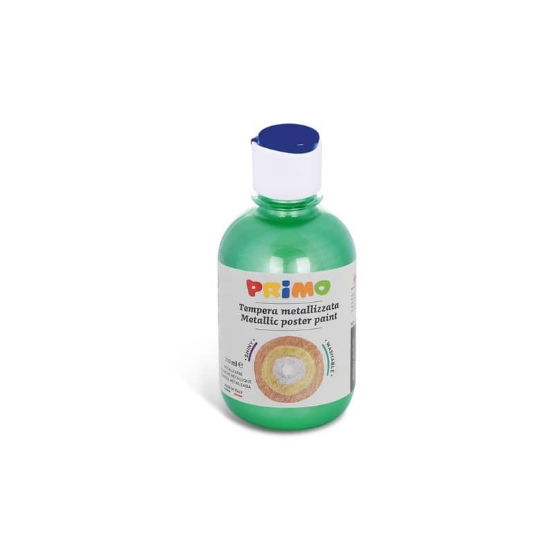 Tempera pronta metallizzata Primo con tappo misuratore 300 ml verde 233TM300610