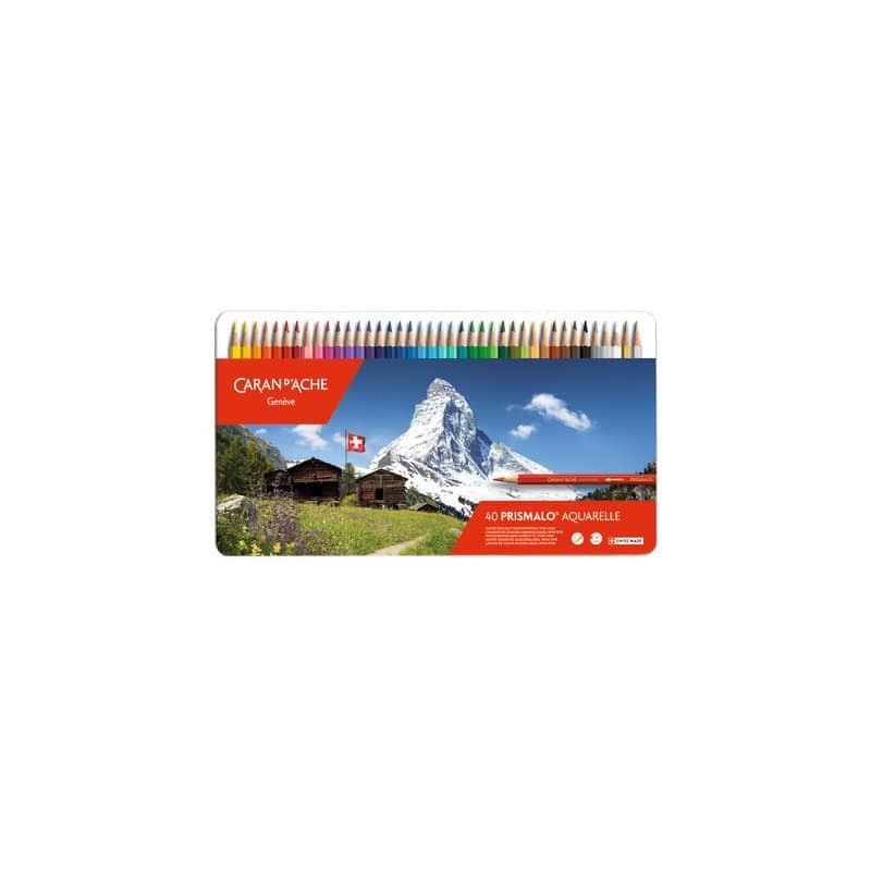 Matite colorate acquerellabili Carand'Ache Prismalo scatola di metallo 40 colori assortiti - 999.340