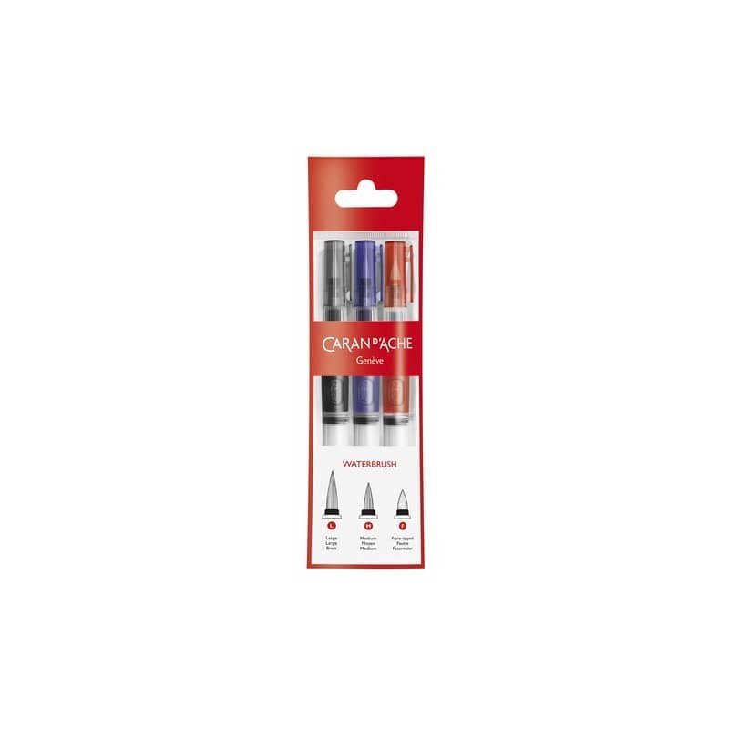 Pennello con serbatoio Carand'Ache in conf. da 3 punte assortite 115303