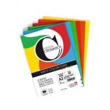 Carta colorata Deco Cromatica colori forti formato A4 - 5 colori assortiti in 100 ff - 80 gr - 12299/100