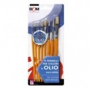 Pennelli DOM in conf. da 8 pezzi - punte e misure assortite - per colori a olio - 11650