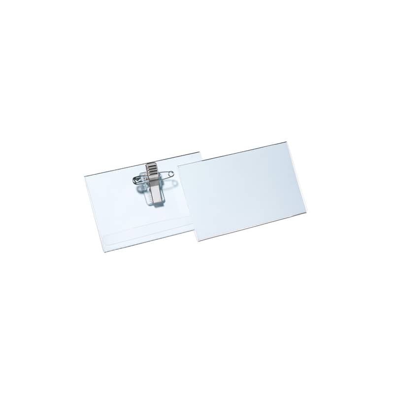 Portanomi DURABLE EUROBADGE con combi clip pvc trasparente inserto 54x90mm conf. 50 - 814519