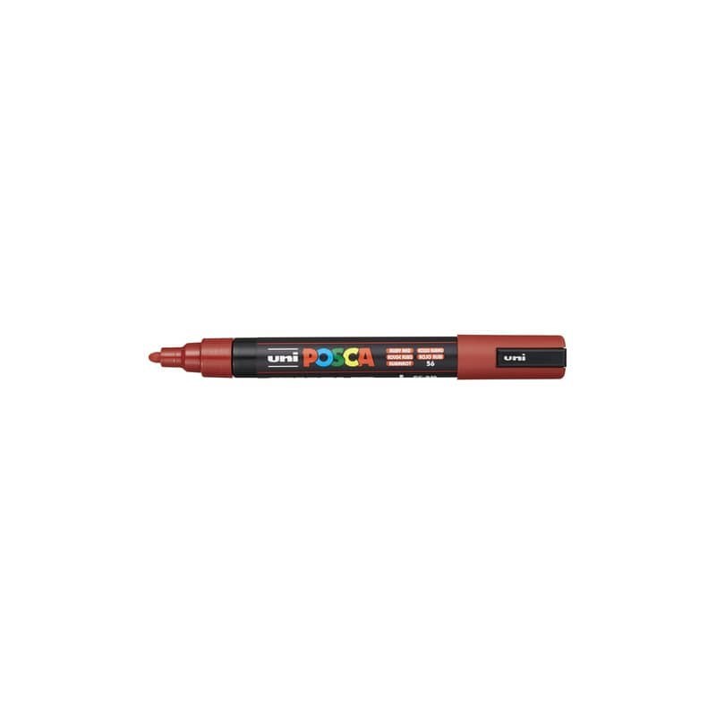 Marcatore a tempera POSCA Uni-Ball punta tonda 1,8-2,5 mm rosso rubino M PC5M RR