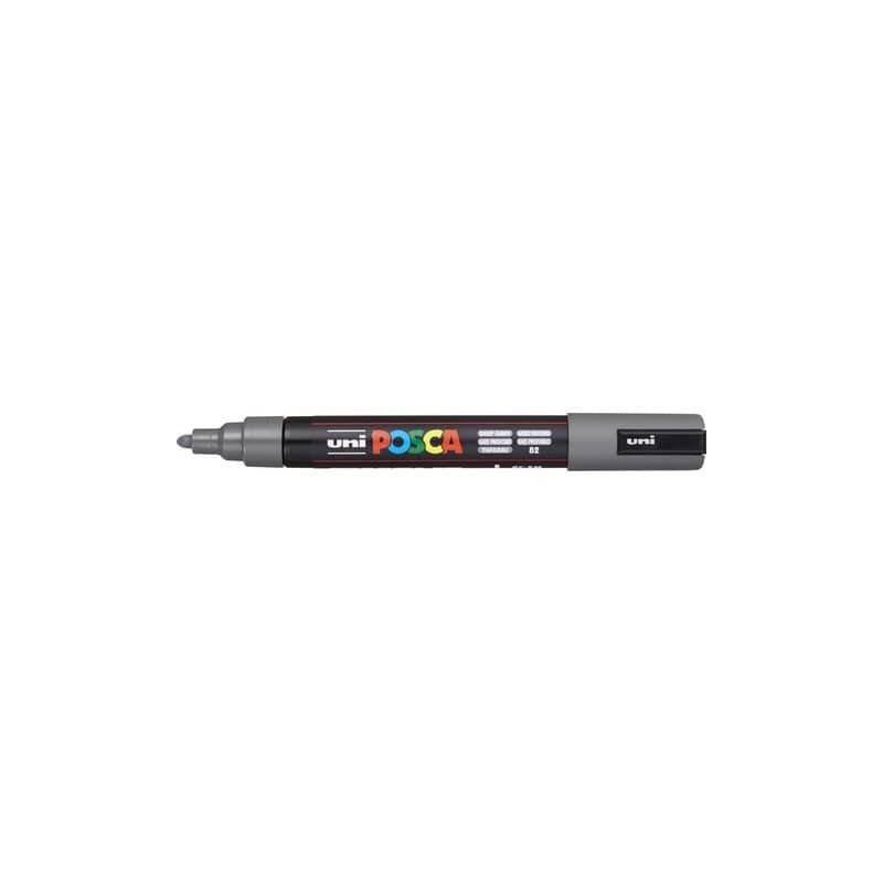 Marcatore a tempera POSCA Uni-Ball punta tonda 1,8-2,5 mm grigio profondo M PC5M GN