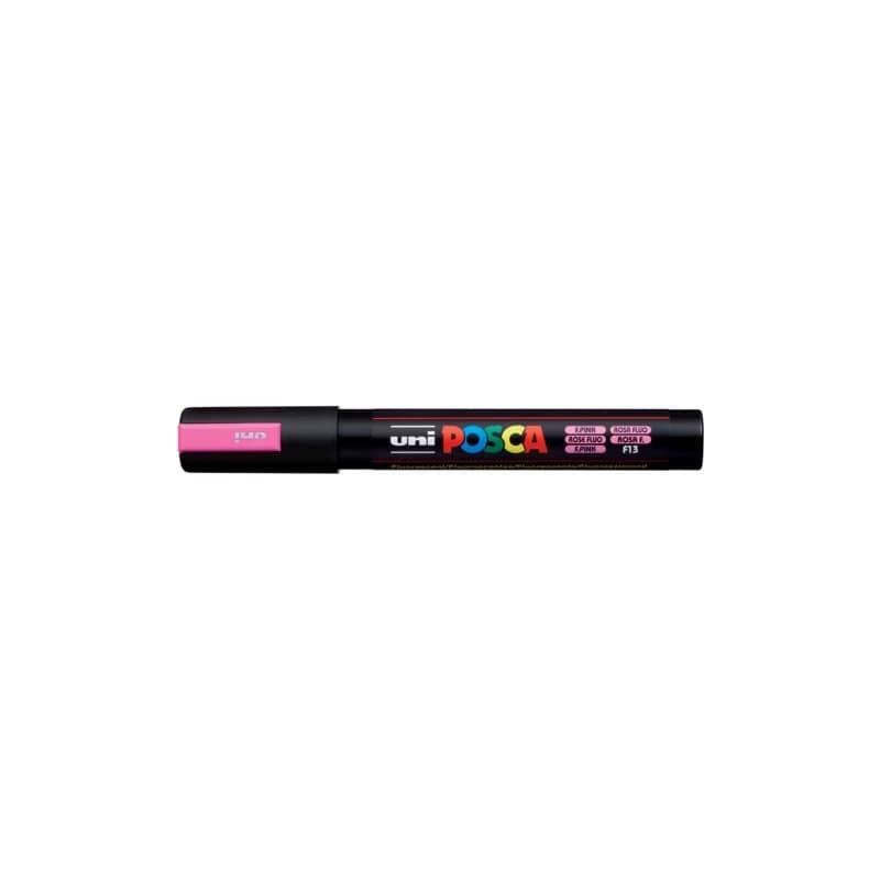 Marcatore a tempera POSCA Uni-Ball punta tonda 1,8-2,5 mm rosa fluo M PC5M RAF