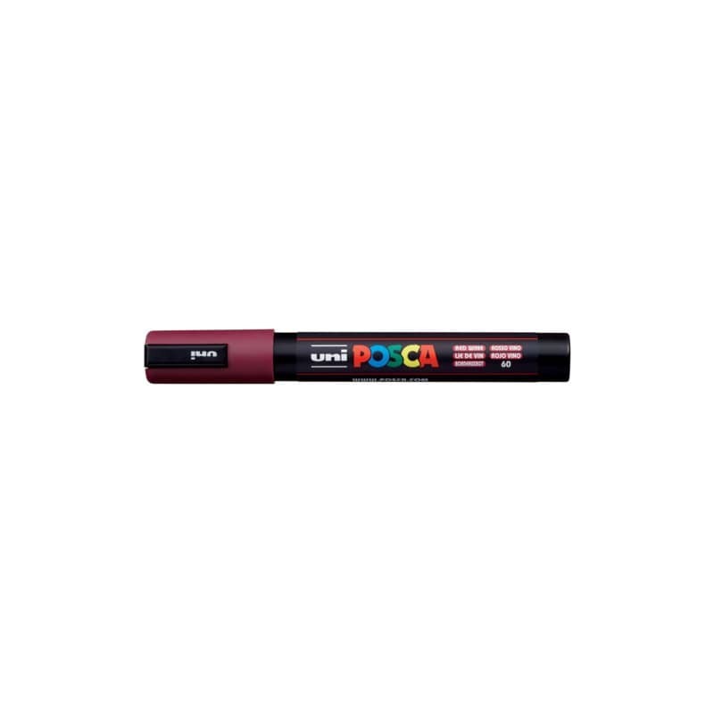 Marcatore a tempera POSCA Uni-Ball punta tonda 1,8-2,5 mm rosso vino M PC5M RV