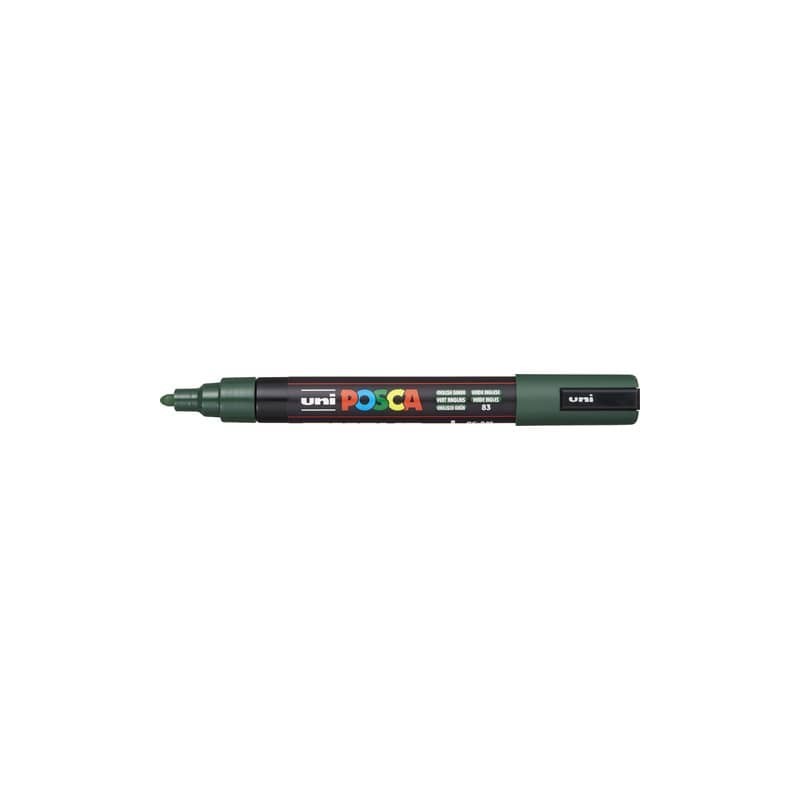 Marcatore a tempera POSCA Uni-Ball punta tonda 1,8-2,5 mm verde inglese M PC5M VIN