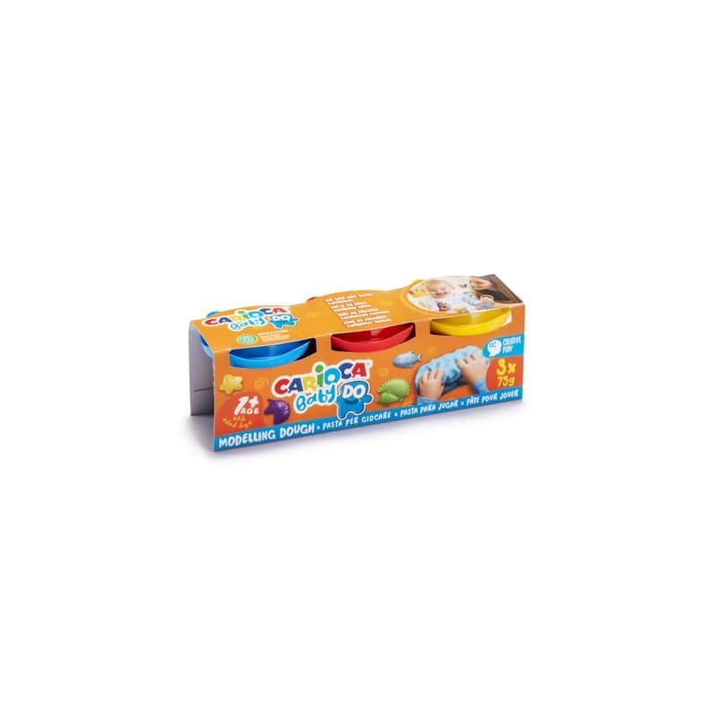 Pasta modellabile colorata Carioca Baby Do 75 g - conf. da 3 pezzi - colori assortiti - 43179