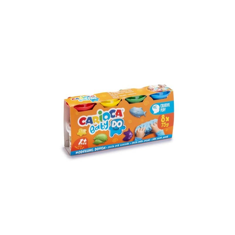 Pasta modellabile colorata Carioca Baby Do 75 g - conf. da 8 pezzi - colori assortiti - 43180