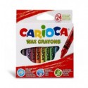 Pastelli a cera Carioca Wax Crayons punta 8 mm - conf. da 12 colori assortiti - 42365 (Conf.12)