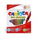 Pastelli a cera Carioca Wax Crayons punta 8 mm - conf. da 24 colori assortiti - 42366 (Conf.6)